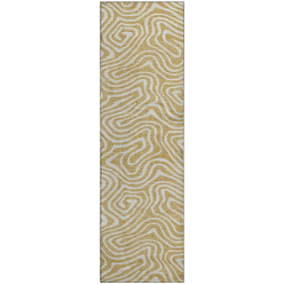 Piper Looms Mayfield Swirls AMF1020 Gold Machine Washable Area Rug Runner Main Image