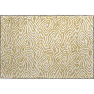 Piper Looms Mayfield Swirls AMF1020 Gold Machine Washable Area Rug Scatter Main Image