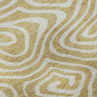Piper Looms Mayfield Swirls AMF1020 Gold Machine Washable Area Rug Swatch Image