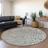 Piper Looms Mayfield Swirls AMF1020 Gray Machine Washable Area Rug Round Lifestyle Image Feature