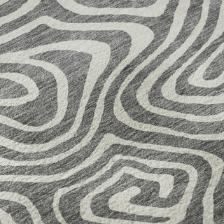 Piper Looms Mayfield Swirls AMF1020 Gray Machine Washable Area Rug Swatch Image