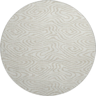 Piper Looms Mayfield Swirls AMF1020 Ivory Machine Washable Area Rug Round Main Image