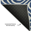 Piper Looms Mayfield Swirls AMF1020 Navy Machine Washable Area Rug Backing Image