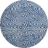 Piper Looms Mayfield Swirls AMF1020 Navy Machine Washable Area Rug Round Main Image