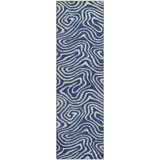 Piper Looms Mayfield Swirls AMF1020 Navy Machine Washable Area Rug Runner Main Image
