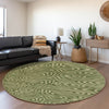 Piper Looms Mayfield Swirls AMF1020 Olive Machine Washable Area Rug Round Lifestyle Image Feature