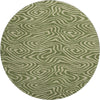 Piper Looms Mayfield Swirls AMF1020 Olive Machine Washable Area Rug Round Main Image