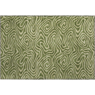 Piper Looms Mayfield Swirls AMF1020 Olive Machine Washable Area Rug Scatter Main Image