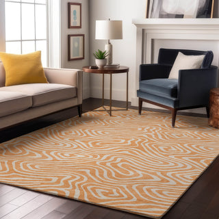 Piper Looms Mayfield Swirls AMF1020 Peach Machine Washable Area Rug Lifestyle Image Feature