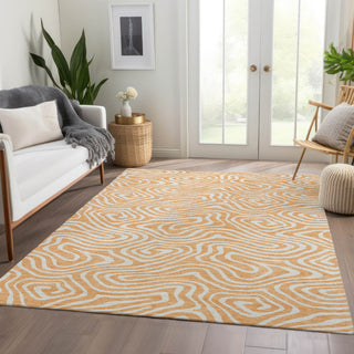 Piper Looms Mayfield Swirls AMF1020 Peach Machine Washable Area Rug Lifestyle Image Feature