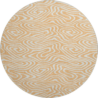 Piper Looms Mayfield Swirls AMF1020 Peach Machine Washable Area Rug Round Main Image