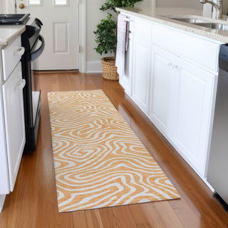 Piper Looms Mayfield Swirls AMF1020 Peach Machine Washable Area Rug Runner Lifestyle Image Feature