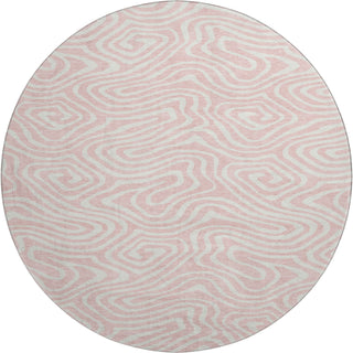 Piper Looms Mayfield Swirls AMF1020 Pink Machine Washable Area Rug Round Main Image