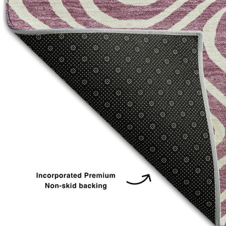 Piper Looms Mayfield Swirls AMF1020 Plum Machine Washable Area Rug Backing Image