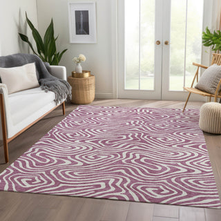 Piper Looms Mayfield Swirls AMF1020 Plum Machine Washable Area Rug Lifestyle Image Feature