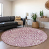Piper Looms Mayfield Swirls AMF1020 Plum Machine Washable Area Rug Round Lifestyle Image Feature