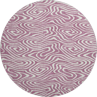 Piper Looms Mayfield Swirls AMF1020 Plum Machine Washable Area Rug Round Main Image