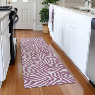 Piper Looms Mayfield Swirls AMF1020 Plum Machine Washable Area Rug Runner Lifestyle Image Feature