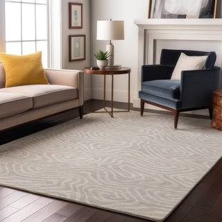 Piper Looms Mayfield Swirls AMF1020 Silver Machine Washable Area Rug Lifestyle Image Feature