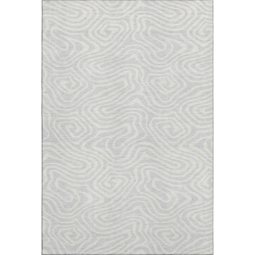 Piper Looms Mayfield Swirls AMF1020 Silver Machine Washable Area Rug main image