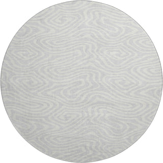 Piper Looms Mayfield Swirls AMF1020 Silver Machine Washable Area Rug Round Main Image