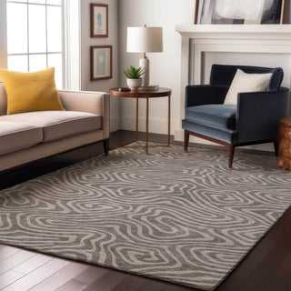 Piper Looms Mayfield Swirls AMF1020 Taupe Machine Washable Area Rug Lifestyle Image Feature
