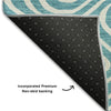 Piper Looms Mayfield Swirls AMF1020 Teal Machine Washable Area Rug Backing Image