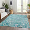 Piper Looms Mayfield Swirls AMF1020 Teal Machine Washable Area Rug Lifestyle Image Feature