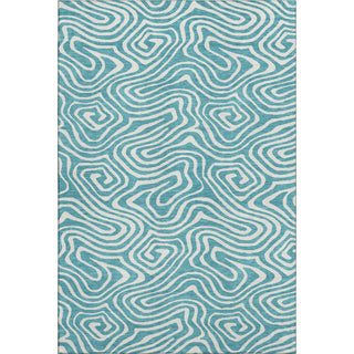 Piper Looms Mayfield Swirls AMF1020 Teal Machine Washable Area Rug main image