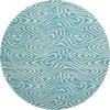 Piper Looms Mayfield Swirls AMF1020 Teal Machine Washable Area Rug Round Main Image