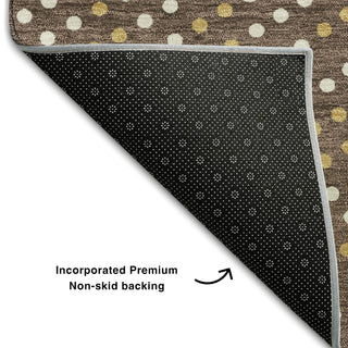 Piper Looms Mayfield Circles AMF1021 Brown Machine Washable Area Rug Backing Image