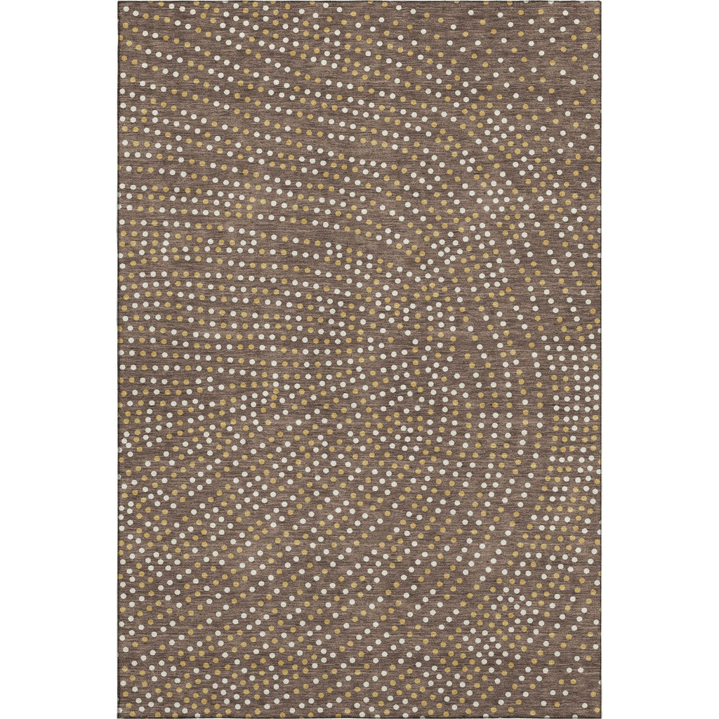 Piper Looms Mayfield Circles AMF1021 Brown Machine Washable Area Rug main image