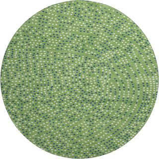 Piper Looms Mayfield Circles AMF1021 Green Machine Washable Area Rug Round Main Image