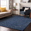 Piper Looms Mayfield Circles AMF1021 Navy Machine Washable Area Rug Lifestyle Image Feature