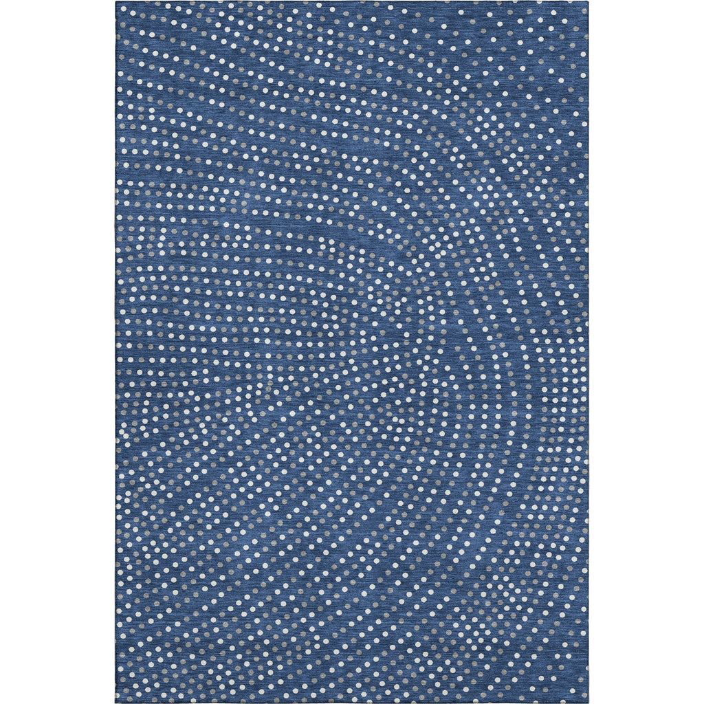 Piper Looms Mayfield Circles AMF1021 Navy Machine Washable Area Rug main image