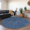 Piper Looms Mayfield Circles AMF1021 Navy Machine Washable Area Rug Round Lifestyle Image Feature