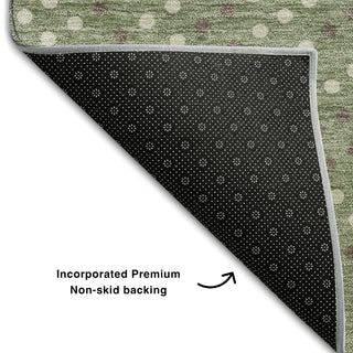 Piper Looms Mayfield Circles AMF1021 Sage Machine Washable Area Rug Backing Image