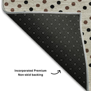 Piper Looms Mayfield Circles AMF1021 Taupe Machine Washable Area Rug Backing Image