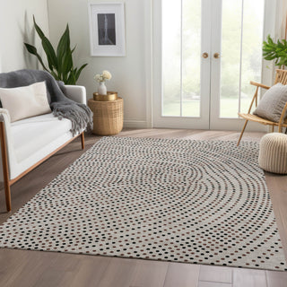 Piper Looms Mayfield Circles AMF1021 Taupe Machine Washable Area Rug Lifestyle Image Feature