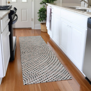 Piper Looms Mayfield Circles AMF1021 Taupe Machine Washable Area Rug Runner Lifestyle Image Feature