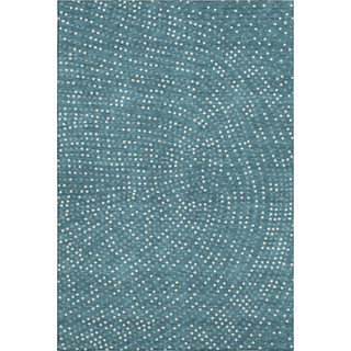 Piper Looms Mayfield Circles AMF1021 Teal Machine Washable Area Rug main image