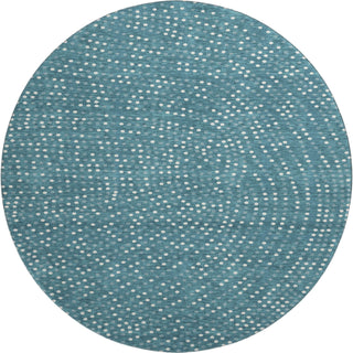 Piper Looms Mayfield Circles AMF1021 Teal Machine Washable Area Rug Round Main Image