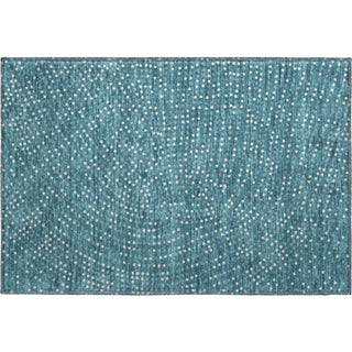 Piper Looms Mayfield Circles AMF1021 Teal Machine Washable Area Rug Scatter Main Image