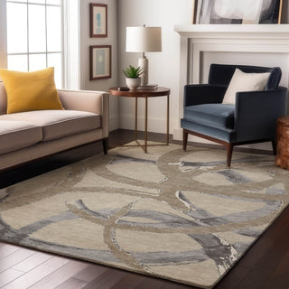 Piper Looms Mayfield Circles AMF1022 Beige Machine Washable Area Rug Lifestyle Image Feature