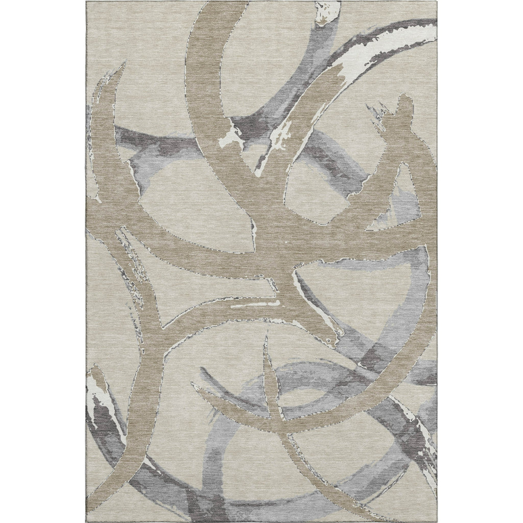 Piper Looms Mayfield Circles AMF1022 Beige Machine Washable Area Rug main image