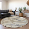 Piper Looms Mayfield Circles AMF1022 Beige Machine Washable Area Rug Round Lifestyle Image Feature