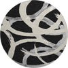 Piper Looms Mayfield Circles AMF1022 Black Machine Washable Area Rug Round Main Image