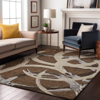 Piper Looms Mayfield Circles AMF1022 Brown Machine Washable Area Rug Lifestyle Image Feature