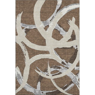 Piper Looms Mayfield Circles AMF1022 Brown Machine Washable Area Rug main image