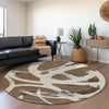 Piper Looms Mayfield Circles AMF1022 Brown Machine Washable Area Rug Round Lifestyle Image Feature